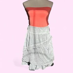 Elegant Gray Lace Skirt